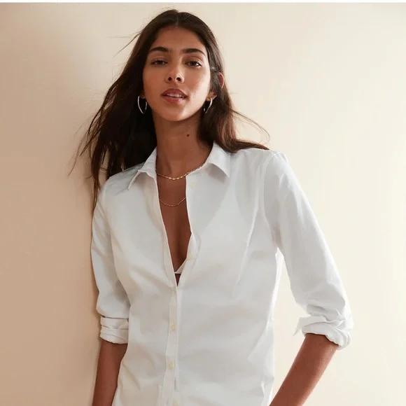 banana republic white dress shirt Men's White Casual Shirts